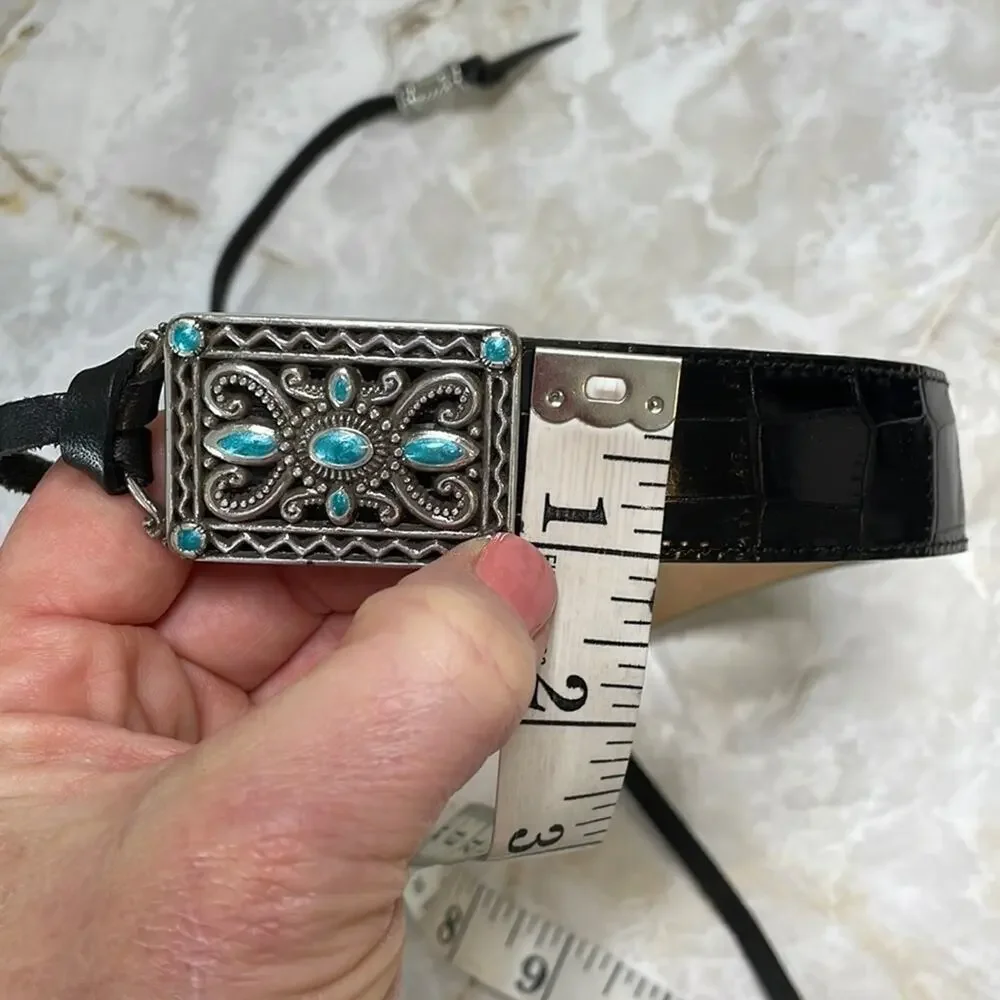 Brighton Western Native American-inspired Faux Turquoise Leather Belt